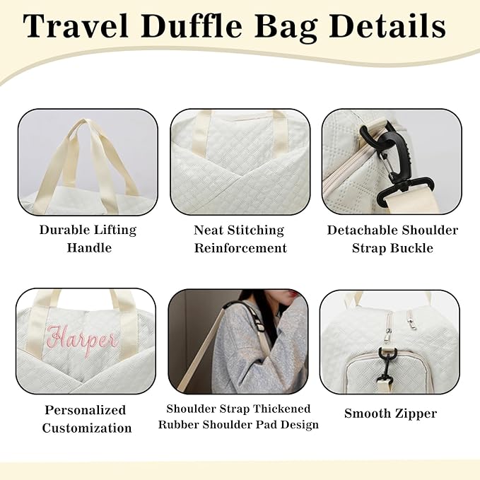 Personalized Travel Duffle Bag for Women with Embroidered Name Custom Sport Gym Weekender Overnight Carry On Tote Luggage Bag with Shoe Compartment Dance Bags for Girls Customized Gifts Wine Red