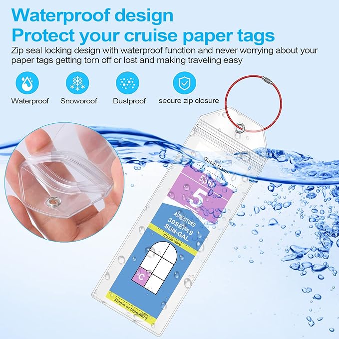 Cruise Luggage Tag Holder for Royal Caribbean Ships & Celebrity, 6Pack Clear Tags Cruise Travel Essentials for 2025-2026