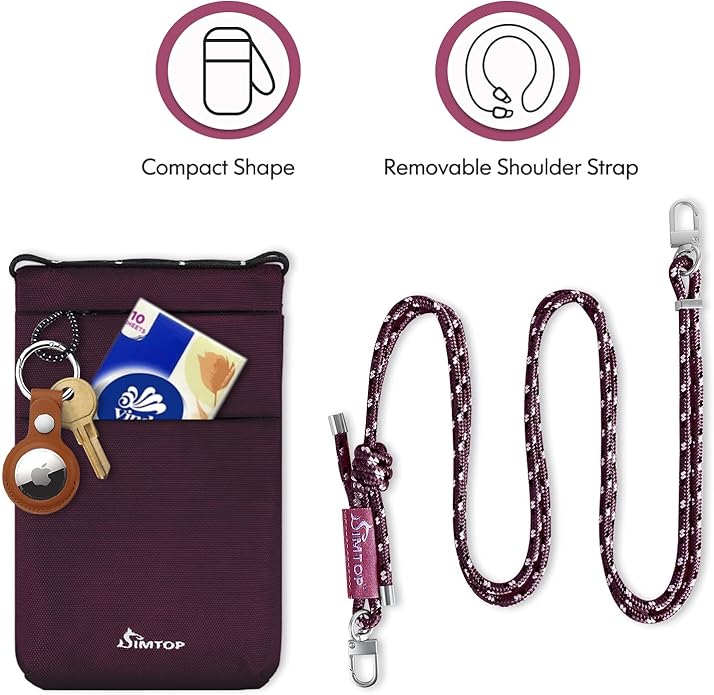 SIMTOP Small Crossbody Bag Cell Phone Purse for Women Lightweight RFID Anti-Theft Water-Resistant Adjustable Strap Phone/Keys