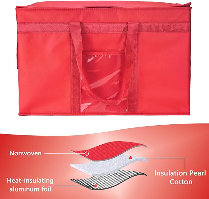 Yalin XXXL Large Insulated Cooler Bag, Styrofoam Cooler of Keep Food Hot or Cold, Reusable Double Zipper Food Delivery Bag for Grocery Shopping, 23" W x 15" H x 14" D