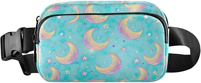 Gradient Moons Star Fanny Pack for Women Men Water Resistant Fashion Waist Packs with Adjustable Strap Belt Bag for Travel Workout Jogging Hiking 21219045