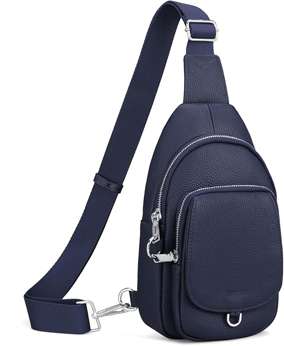befen Anti Theft Genuine Leather Sling Bag for Women RFID Small Crossbody Bag Chest Bag Leather Fanny Packs for Travel