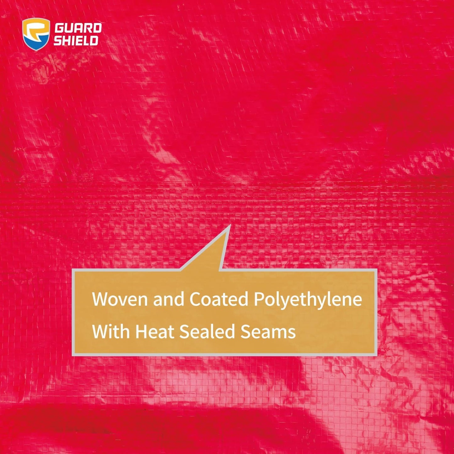 GUARD SHIELD Red Tarp 8x8 Feet Tarps High Visibility Outdoor Poly Cover Lightweight 6mil