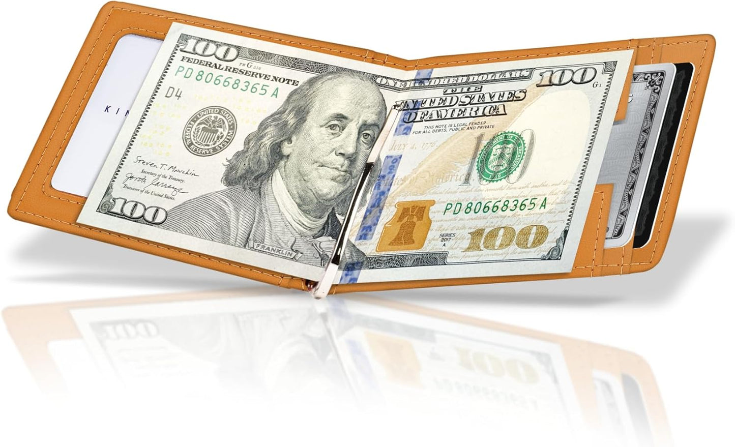 Kings Loot Custom Wallet for Men | Engraved Leather Slim Wallet with Money Clip | Personalized RFID Blocking Design | Minimalist & Stylish Wallets (Cognac)