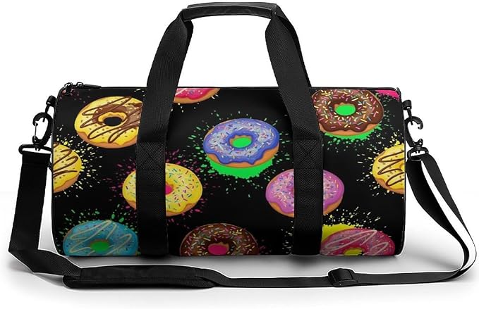 Gym Sports Travel Workout Bag Splash Doughnut Donut Dance Yoga Gymnastics Bag Basketball Football Weekender Bags for Men Women