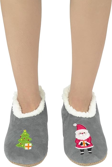 BenSorts Fuzzy Slipper Socks for Women Funny House Slippers with Grips