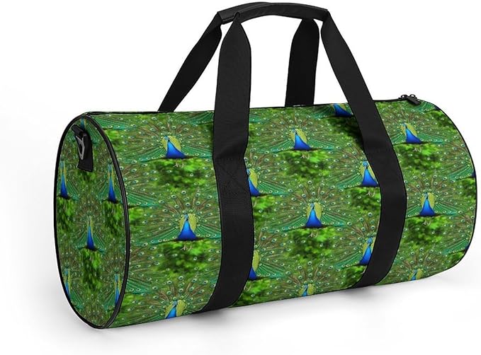 Overnight Weekender Travel Bag Peacock Feather Gym Sports Travel Workout Bag Basketball Football Weekender Bags