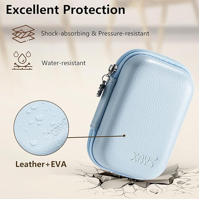 Digital Camera Case Compatible with Canon Powershot G7X Mark II & III/ SX740/ Sony ZV-1/ RX100 VII, Compact Travel Point & Shoot 4K Vlog Cameras Storage Holder with Lanyard (Blue)