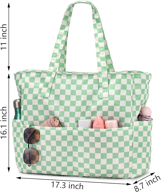 oscaurt Beach Bags for Women Large Waterproof Sandproof Beach Tote Swim Pool Bag with Zipper for Travel Vacation Essentials