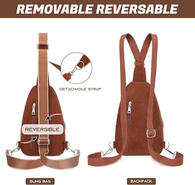 MYHOZEE Small Diaper Bag Crossbody Sling Purse for Women - 2 in 1 Leather Backpack with 2 Straps for Short Trips Work Daily | Mini diaper bag, Instant Wipes pocket, Adjustable Straps, Credit card slot, Moms and dads, Reusable Wipe pouchs