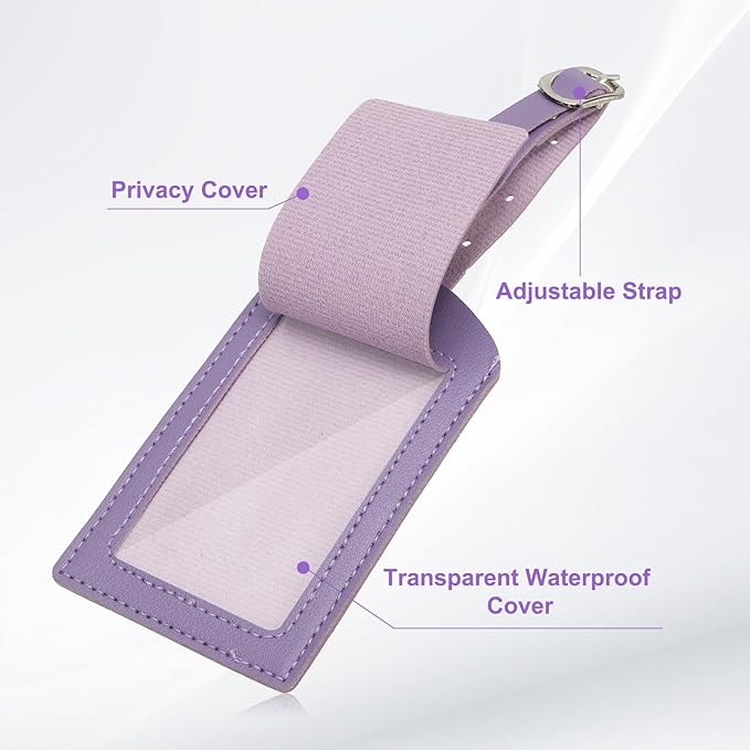 PATIKIL Passport Holder for Travel, Initial Passport Cover and Luggage Tag Set with Alphabet Chenille Letter Patch Travel Wallet Bag Suitcase Identifier for Women Family Travel Purple H