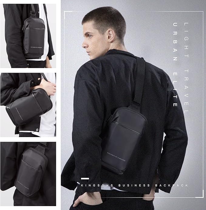 Kingsons Small Crossbody Bag Sling Bag for Men Women Waterproof Chest Pack with Anti Theft Pocket, Casual Daily Daypack Shoulder Bag for Running Travel Cycling Hiking