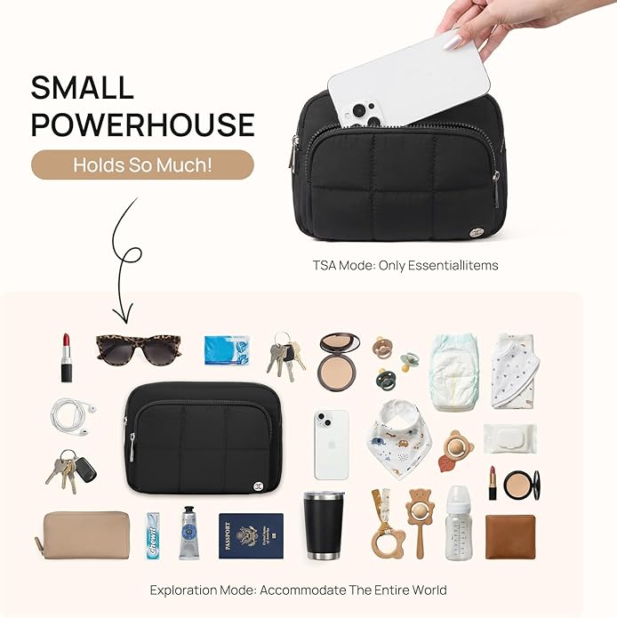 Telena 3-Zip Crossbody Bags for Women Anti Theft Cross Body Bag for Woman Travel Everyday Use
