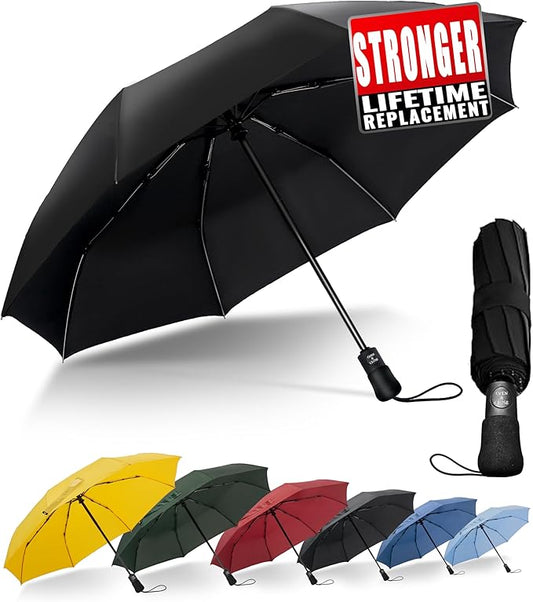 Travel Compact Umbrella Windproof - Portable Automatic for Rain, Folding Umbrella for Men and Women, Portable 210T Fabric