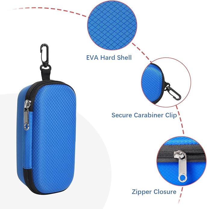 Bukere Double Eyeglasses Case with Adjustable Slots, EVA Hard-shell Travel Dual Glasses Sunglasses Organizer for Men Women