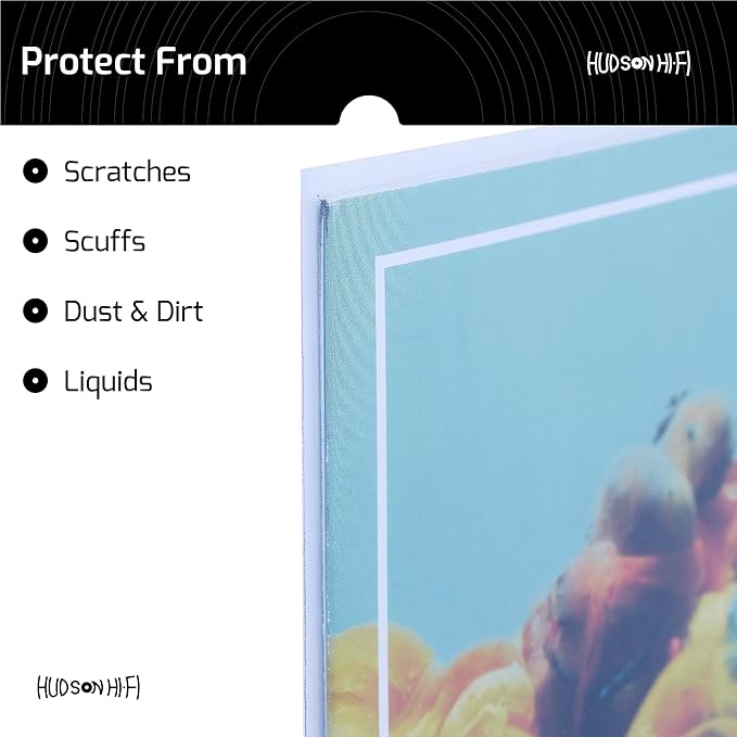 Hudson Hi-Fi Anti-Static Vinyl Record Sleeves - Durable Clear Disc Sleeves- Protect Your LP Albums from Scratches, Dust & Dirt - Acid-Free Rice Paper Disc Covers, 250x Outer Sleeves
