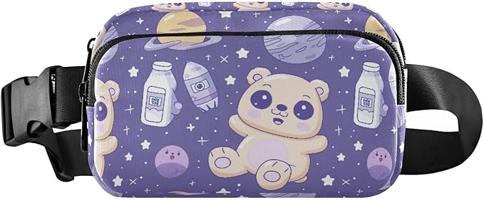 Kawaii Teddy Bear Universe Fanny Pack for Women Men Water Resistant Fashion Waist Packs with Adjustable Strap Belt Bag for Travel Workout Jogging Hiking 21219110