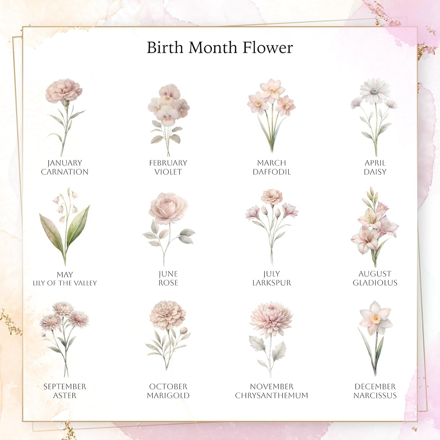 Custom Birth Month Flower Jewelry Box with Name, Plush Velvet Travel Jewelry Case Organizer, Personalized Birth Month Flower, Women's Favorite Things, Gifts For Daughter, Girlfriend, Mom and For Her