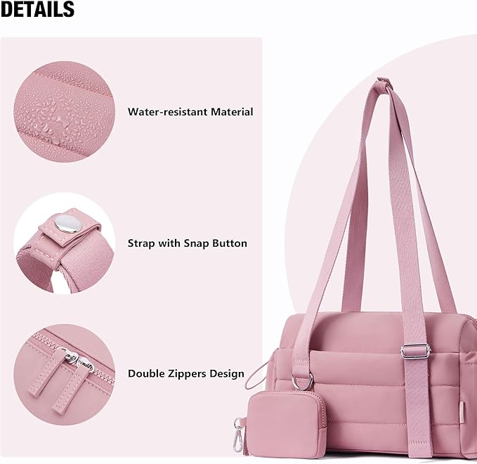 ROULENS Small Gym Bag for Women 2 Set Mini Gym Duffle Bag with Wet Compartment and Coin Wallet, Gym Tote Bag for Workout/Sport/Travel