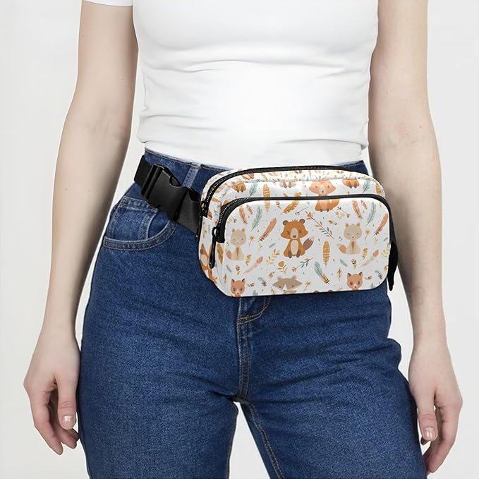 Autumn Fox Fanny Pack for Women Men Water Resistant Fashion Waist Packs with Adjustable Strap Belt Bag for Travel Workout Jogging Hiking 21219027