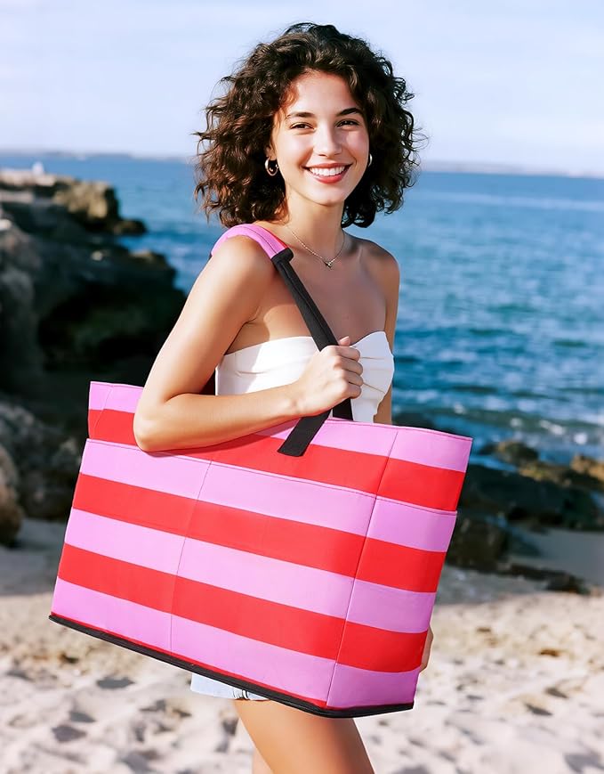 Beach Bag with Cooler, 54L Large Waterproof Sandproof Travel Tote Bag, Duffel Weekender Bag for Packing/Travel/Gym