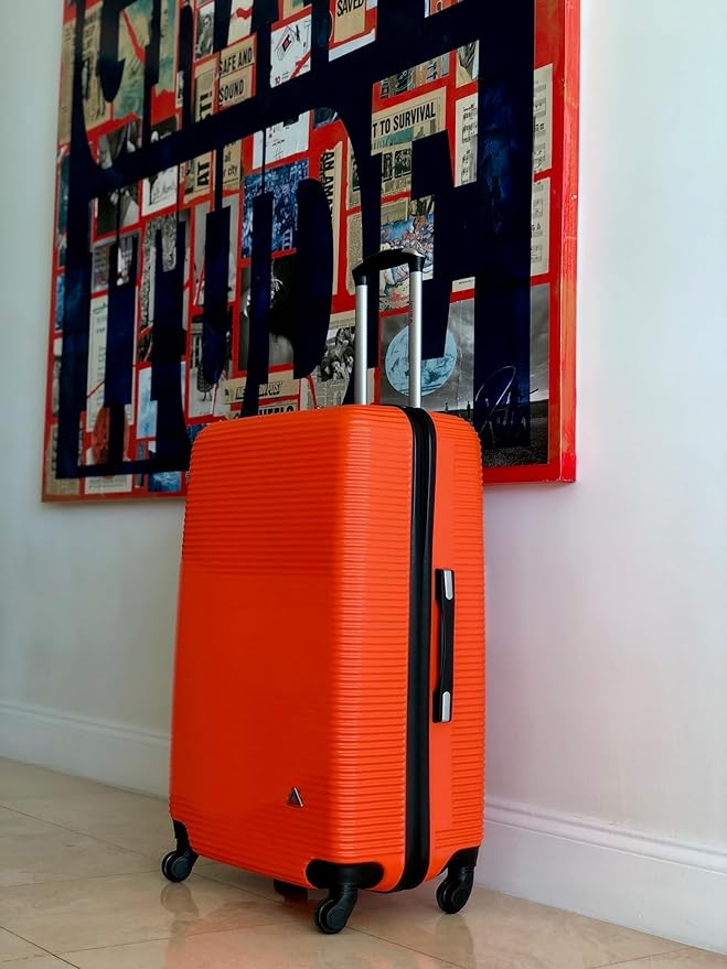 InUSA ROYAL Hardside Spinner Luggage with Ergonomic Handles | Spacious Travel Suitcase with Four Spinner Wheels and Studs | 32 Inch Extra Large Spinner Luggage | Orange