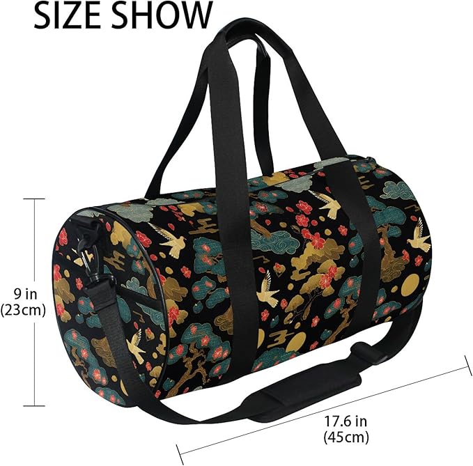 MNSRUU Sports Duffel Bags, Birds Tree Athletic Gym Bag Overnight Workout Travel Tote Luggage for Men Women Yoga
