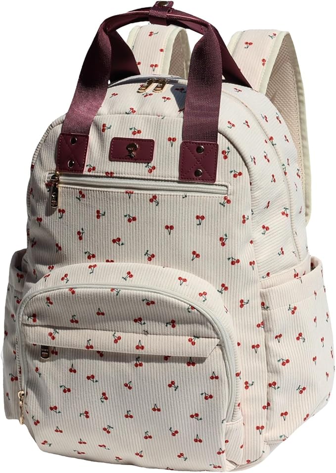 Diaper Bag Backpack, Large Capacity Multifunction Baby Essentials Fashion Travel Pack Linen Canvas office Laptop Bag (Corduroy Hawthorn)