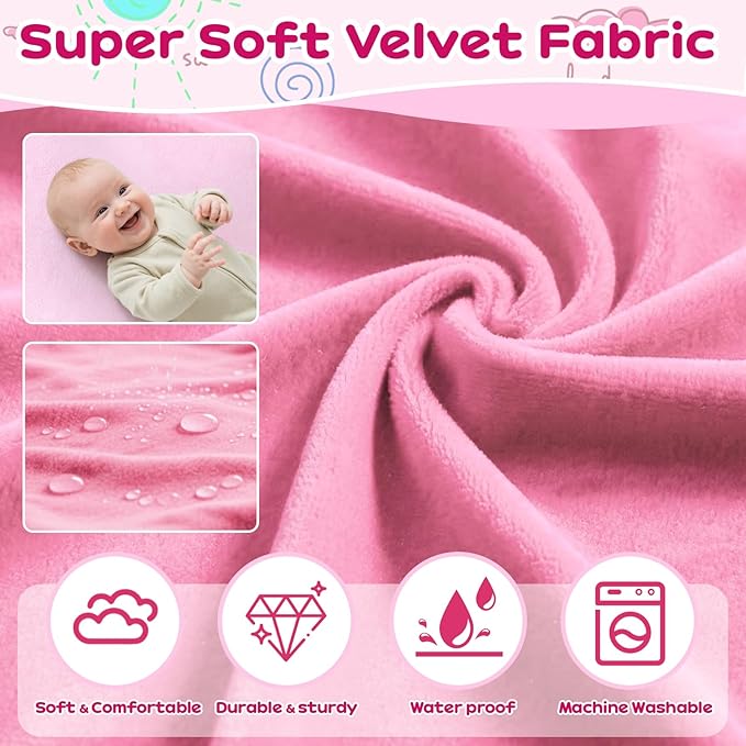 omzer Toddler Airplane Bed - Airplane Seat Extender for Kids - Barrier Designed Flyaway Kids Bed Airplane with Pockets - Portable Plane Bed Foot Rest for Flights Travel Essentials Pink