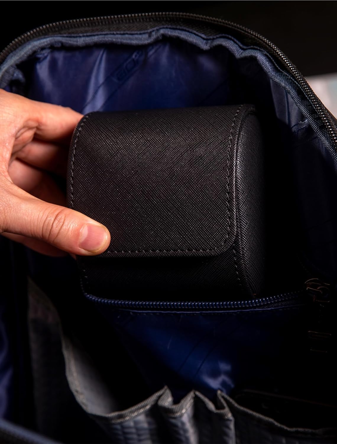 MR.OKAY Single Watch Travel Case-Classic Leather Watch Case With Superb Texture.Portable Watch Roll Or Organizer For Storage And Display. Travel Gift for Men,All Handcrafted By Leather Craftsmen