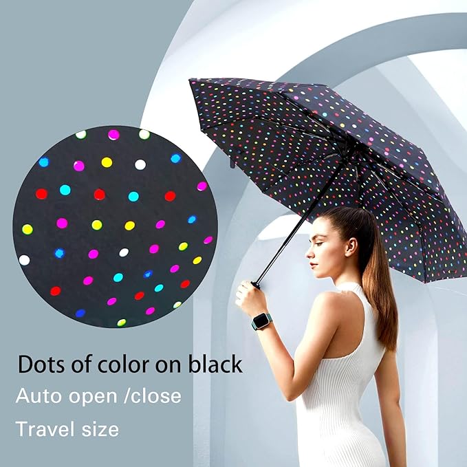 MRTLLOA 42/49 Inch Compact Travel Essentials Umbrella for Rain, Lightweight, Portable, Automatic, Strong, Waterproof Folding Umbrellas for Women, Men and Teenagers