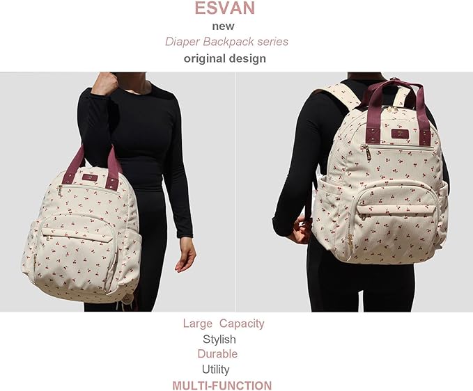 Diaper Bag Backpack, Large Capacity Multifunction Baby Essentials Fashion Travel Pack Linen Canvas office Laptop Bag (Corduroy Hawthorn)