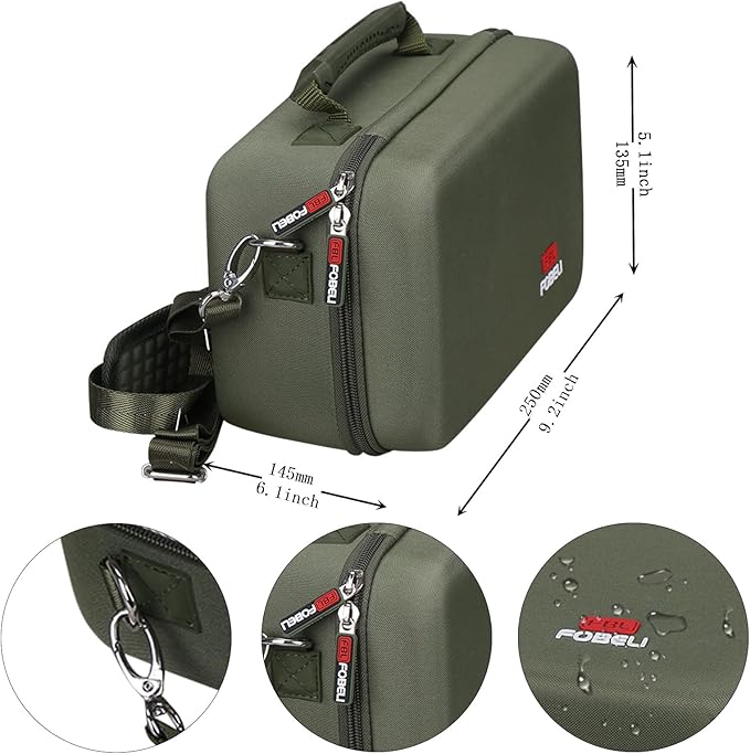 FBLFOBELI EVA Travel Storage Case for Canon EOS Rebel T7 / T8i / T5 / R50 / R100 DSLR Camera with 18-55mm Lens, Camera Protective Waterproof Carrying Bag (Case Only) (Army Green)