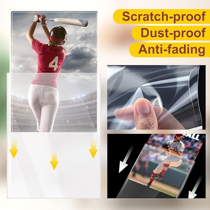 600 Counts Card Sleeves Top Loaders for Trading Cards, Penny Soft Sleeves Baseball Card Sleeve Protectors Fit for Sports,Football,Game Cards