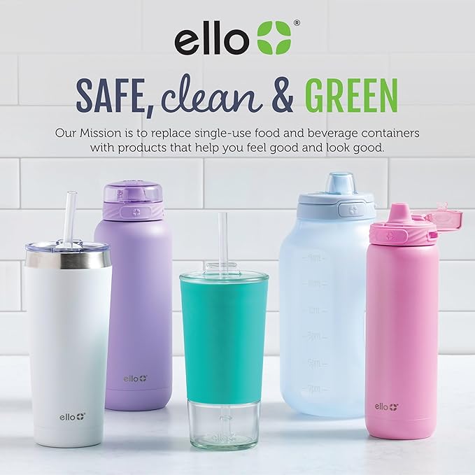 Ello Cooper Twist 32oz Stainless Steel Water Bottle with Chug Lid | Leak Proof | Double Walled and Vacuum Insulated | Built in Carry Loop | Dishwasher Safe | Bubblegum Pink