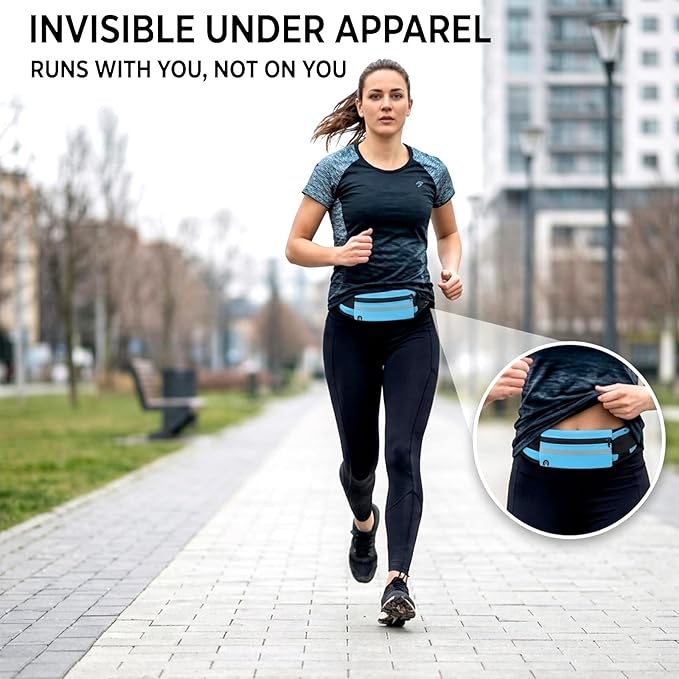 Anti-Theft Invisible Waist Bag - 2026 Lightweight Waterproof Money Belt, Multifunctional Running Belt with Water Bottle Strap, Hidden Travel Pouch for Passport Phone (Orange)