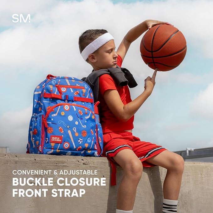 Simple Modern Medium Toddler Backpack for School Girls and Boys | Kindergarten Elementary Kids Backpack | Fletcher Collection | Kids - 15" tall | Wheels Up