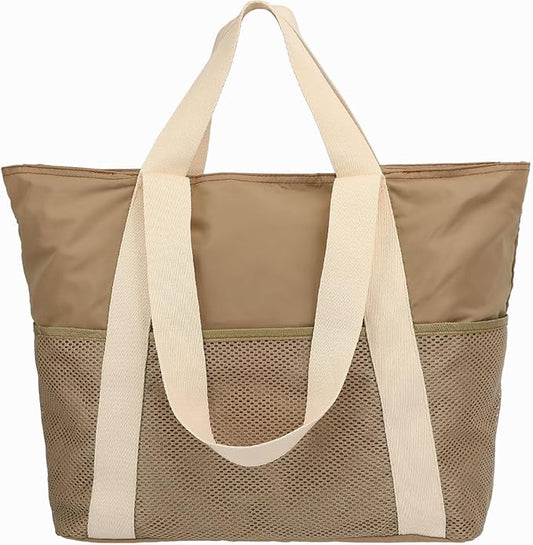 Mesh Beach Bag for Women, Casual Hobo Bags Large Beach Tote for Pool Travel Cruise Vacation Essentials