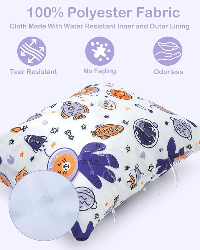 ALVABABY 2pcs Waterproof Wet Dry Bags,Reusable with Two Zippered Pockets,Baby Cloth Diaper,Travel,Beach,Pool,Daycare,Soiled Baby Items,Yoga Gym Bag,Swimsuits or Wet Clothes 2LW03