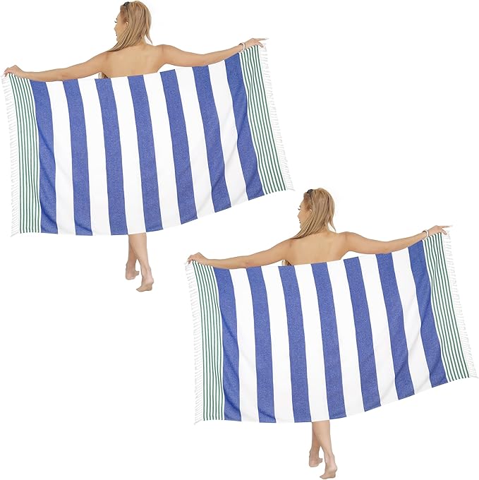 Beach Towel 2 Pack,Sand Free Beach Towels Oversized 39 x 72,Turkish Beach Towel Quick Dry Towel,Lightweight Pool Towels for Adults Travel Towel,Cool Beach Accessories Super Absorbent Towels