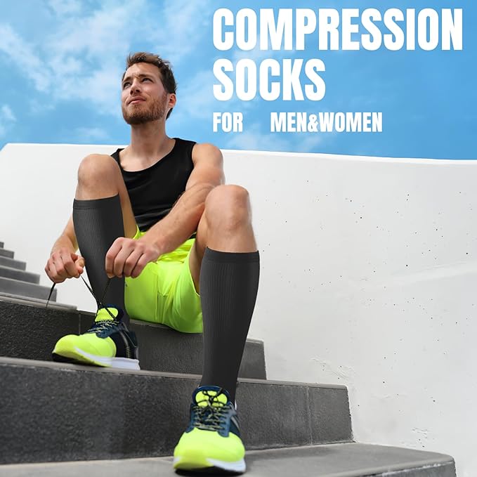 bropite Compression Socks for Women & Men 8 Pairs Circulation-Compression Socks 20-30 mmhg-Best for Running,Nurse,Travel,Yoga