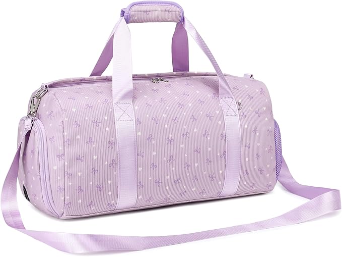 Duffle Bag Dance Dag for Girl Sports Gym Bag Corduroy Overnight Bag Ballet Bag with Shoe Compartment and Dry Wet Pocket.
