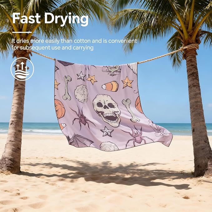 Microfiber Beach Towel,Ultra-Thin & Lightweight,Quick Dry,Sand Free,Compact Travel Towel for Sand,Pool,Swim,Yoga, Includes Carry Bag for Adults Women Men (Multiple colos, 71"×35")