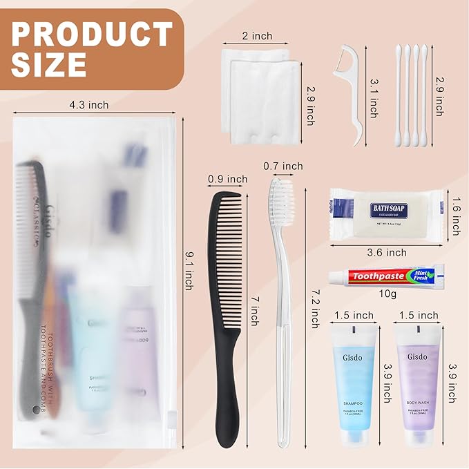 20 Sets Toiletry Kits Homeless Personal Hygiene Kit Bulk Homeless Care Package Supplies Travel Toiletry Kit Homeless Hygiene Kit Bulk for Men Women Charity Disposable Toiletry Kit(10-IN-1)