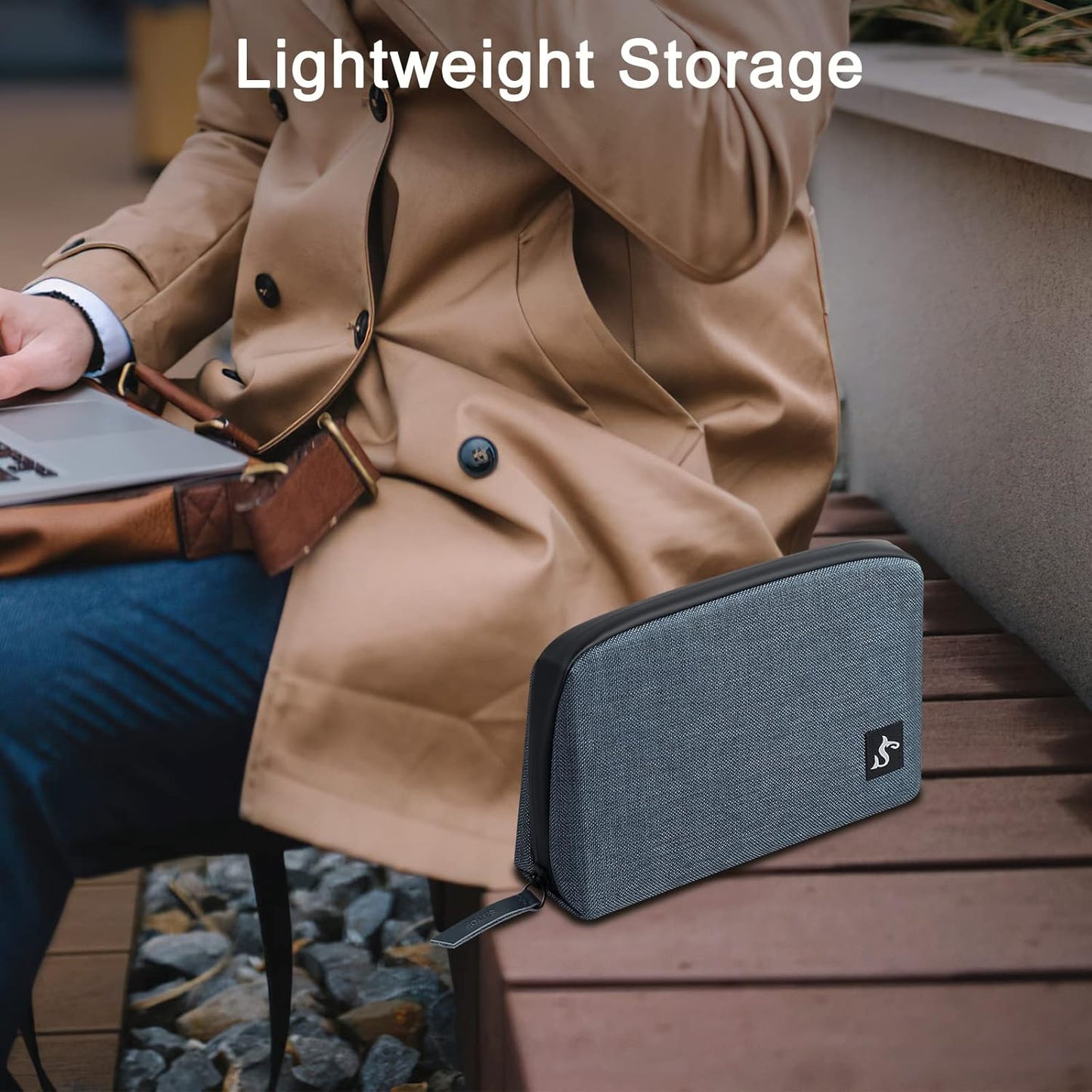 Electronics Organizer Travel Case – Water-resistant Cable Bag for Cord, Charger, Hard Disk, Power Bank – Small Tech Storage for Travel, Backpack, Business Trip, Airplane (Blue)