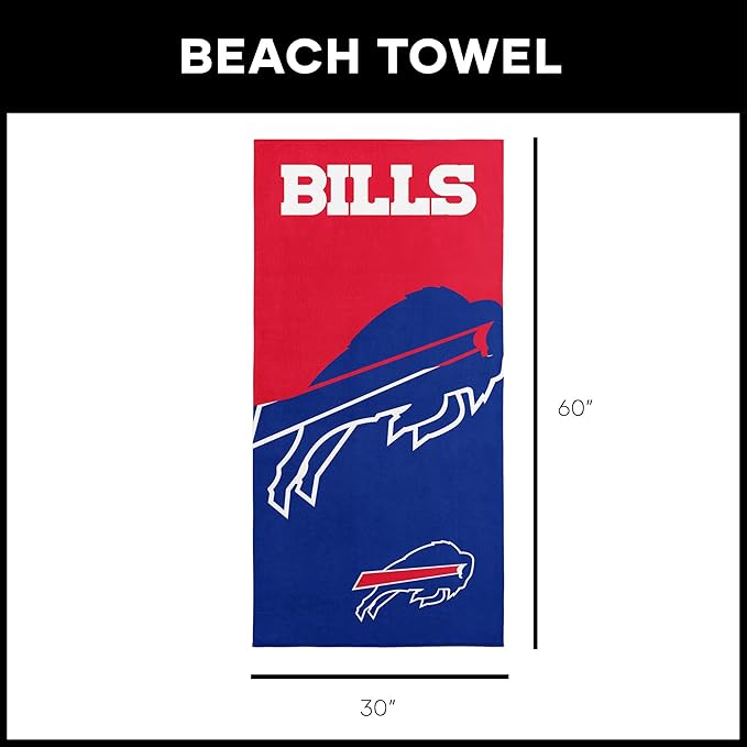 Northwest NFL Oversized Microfiber Beach Towel, 60 x 70 Inches – Quick Dry, Sand Resistant, Lightweight, Highly Absorbent, Shibori Design