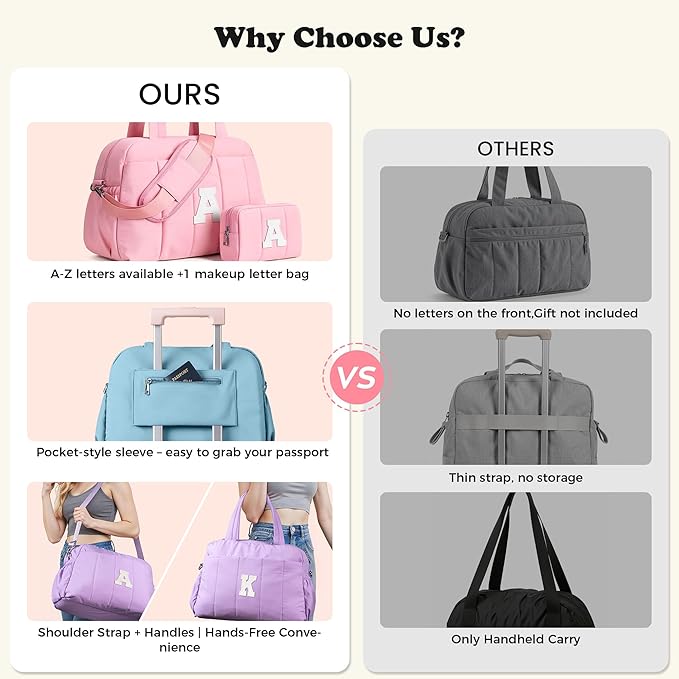 Gift for Teen Girl-Dance Bag, Kid Weekender Bags，Girl Overnight Bag with Wet Pocket，Sweet 16 Gifts for Girls-Lightweight Travel Tote Personalized Cheer Bags with Makeup Pouch
