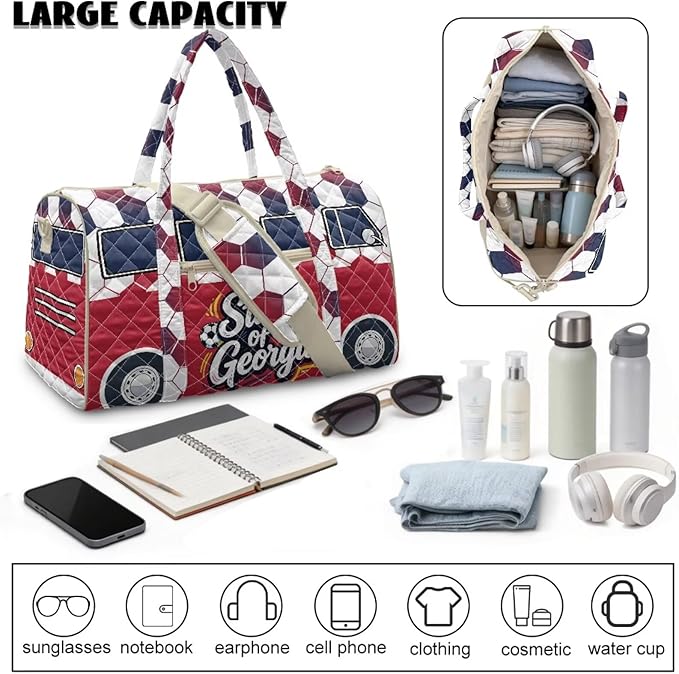 COEQINE Georgia Van Car Duffle Bag Men Large Travel Travel Bag Quilted Tote Bag For Woman Medium Overnight Luggage Bag with Trolley Sleeve