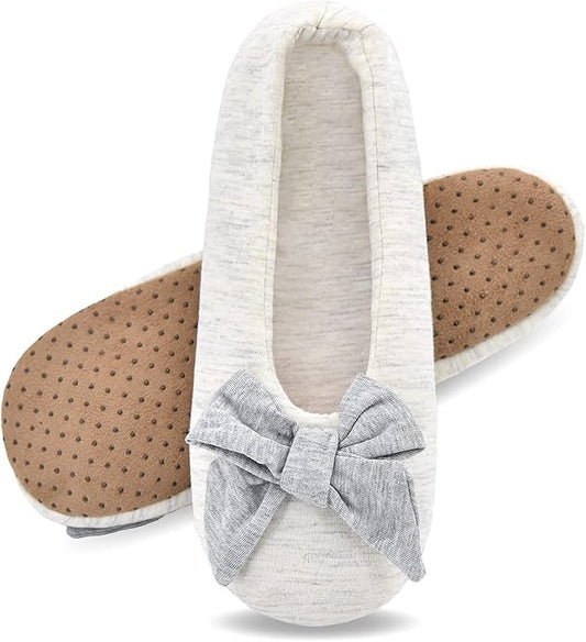 DICUIRD Women's Ballerina Slippers Lightweight House Slippers with Stretchable Heel Design