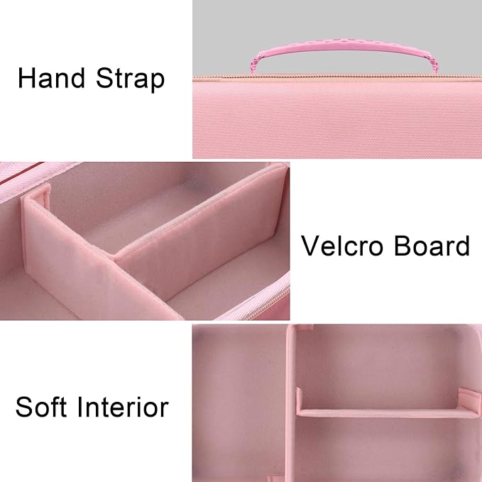 Camera Case Compatible with Canon EOS Rebel T7 / T100 / R50 / R100 / R5 / R6 Mark II / 90D DSLR Camera with 18-55mm Lens,Sony,Nikon DSLR Camera Protective Case with Shoulder Strap (Pink Case)